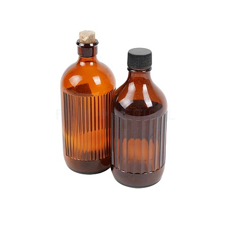 Brown Ribbed Glass Bottle Medium